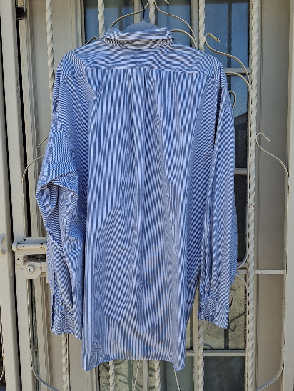 Ralph Lauren Blake Blue/White Striped Button-Down Cotton Shirt Men Size X-Large - Picture 8 of 16